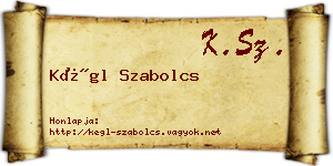Kégl Szabolcs névjegykártya