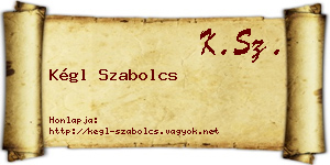 Kégl Szabolcs névjegykártya
